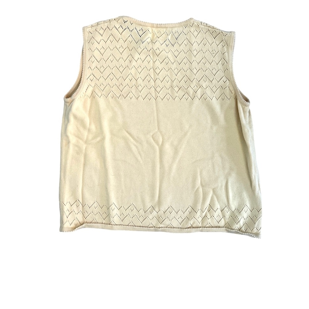 Susan Bristol Womens Vest Size Large Vintage Yellow Sweater Knit Granny Core - Picture 4 of 4